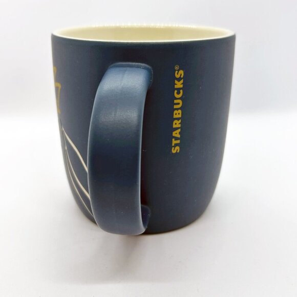 Starbucks Anniversary 2016 Mug with Mermaid wink etched Ceramic Navy blue - Picture 4 of 7